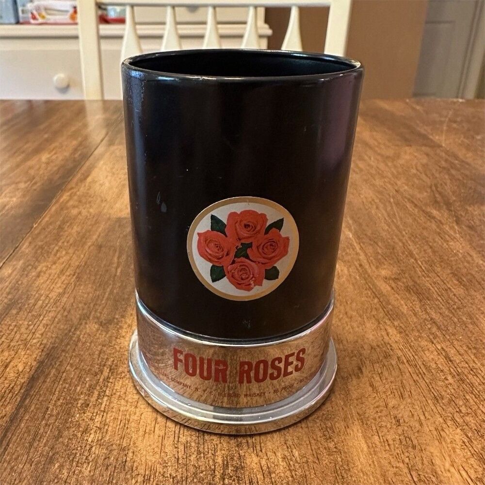 Vintage Four Roses Bourbon Whiskey Bar Caddy Organizer Advertising Mancave